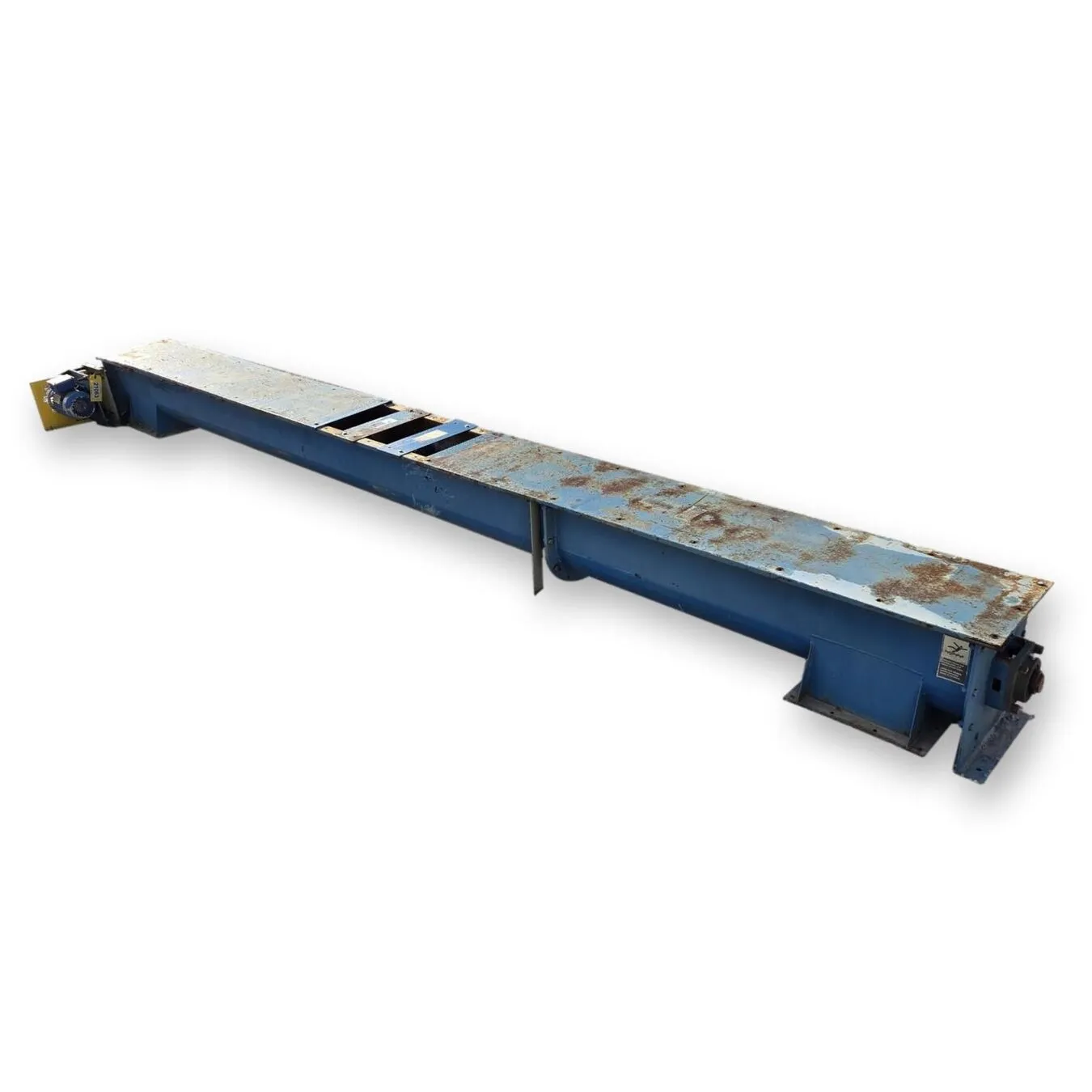 Used 12" Dia. X 17' Long Industrial Carbon Steel Screw Auger Conveyor