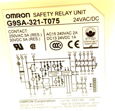 NEW OMRON G9SA-321-T075 AC/DC24 SAFETY RELAY UNIT G9SA321T075 AC/DC24