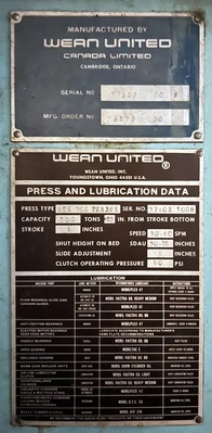 USED 1980 WARCO WARCO SC2-300-72-36 PRESS