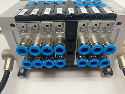 USED FESTO VALVE TERMINAL INTERFACE W/ 161360 X4 & 161362 X3 VALVES