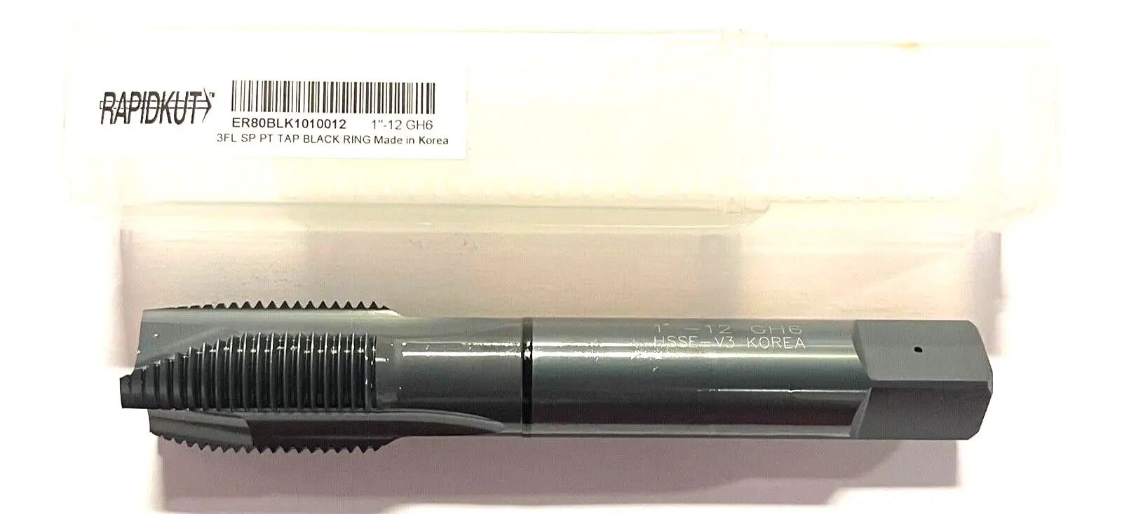 RapidKut 1"-12 HSSE-V3 Spiral Point Plug Tap Steam Oxide Black Ring 3FL GH6