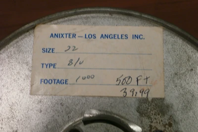 NEW Anixter Gray B/U Size 22 Gray Wire