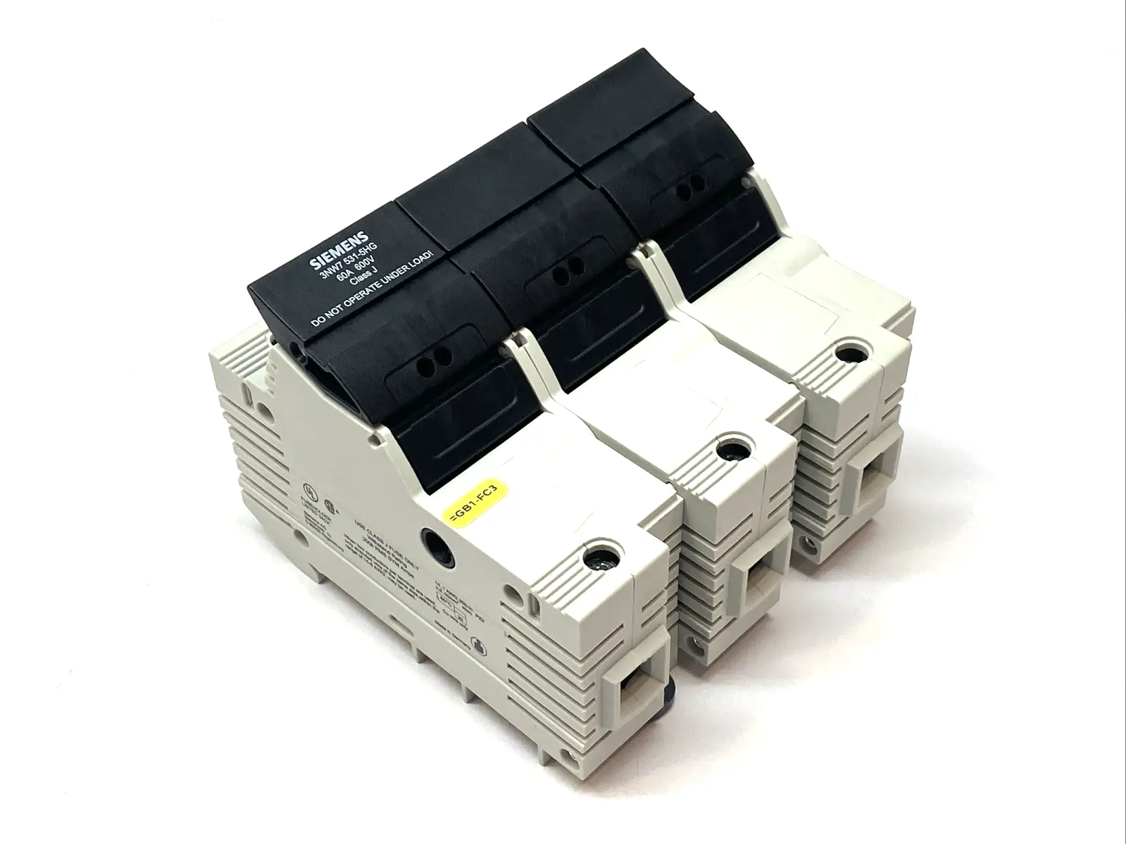 Used Siemens Fuse Holder Class J 60A 600V w/ 3x Bussman LPJ-40SP Fuses Fuse Accessories Michigan US | Maverick Industrial Sales #1389521
