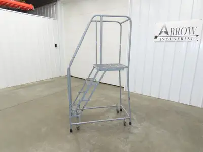 Cotterman Rolling Ladder Narrow Aisle 4 Step 24" Platform 40" Top Step