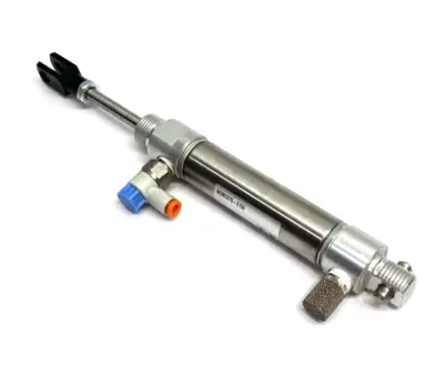 USED SMC ROUND BODY AIR CYLINDER 0.75" BORE, 1.5" STROKE