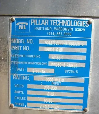 USED 1995 PILLAR TECHNOLOGIES 2220-R