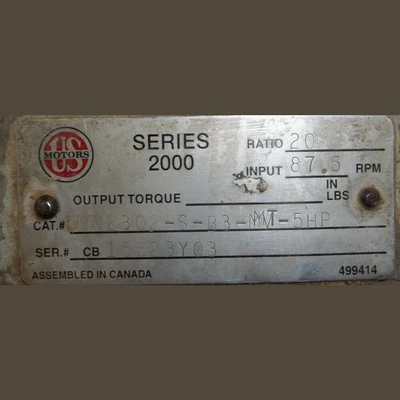 US Motors Size 20 Inline Reducer