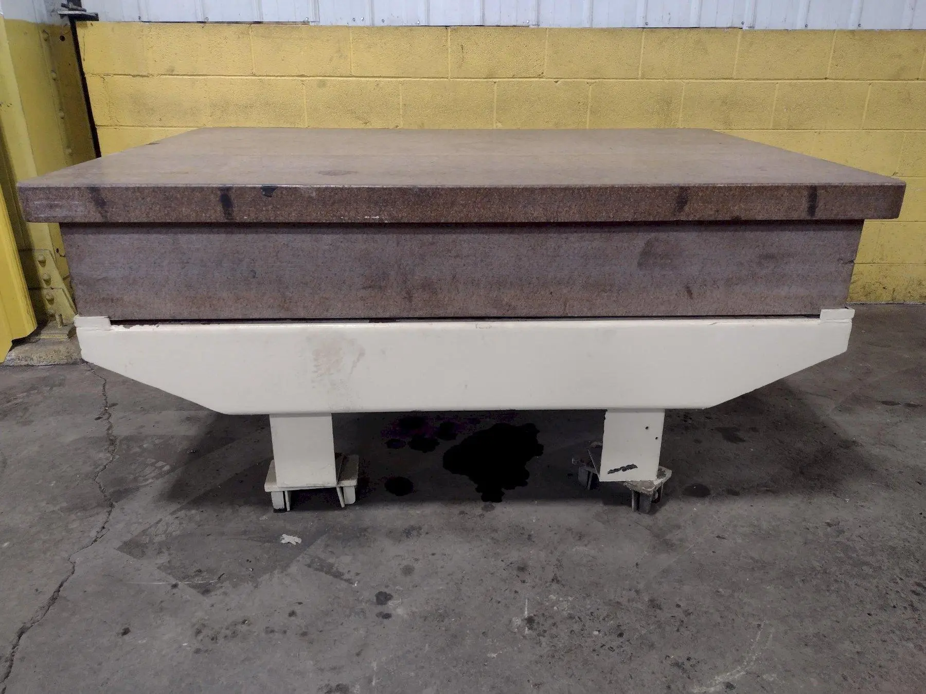 72 X 48" X 12" 4 LIP PINK GRANITE SURFACE PLATE WITH STAND: STOCK 17346