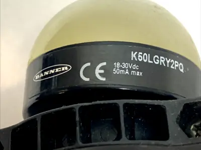 USED BANNER K50 3-COLOR LED INDICATOR M12 QD 18–30 VDC IP69K
