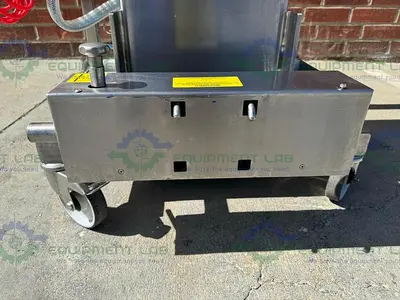 USED PALAMATIC PALPHARMA TIP AIR OPERATED PORTABLE DRUM TILTER / LIFT SWL 100 KG