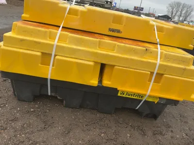 (6) Spill Containment Skids for Barrels, five two drum approx. 2’x4’ and onefour drum approx. 4’x4’