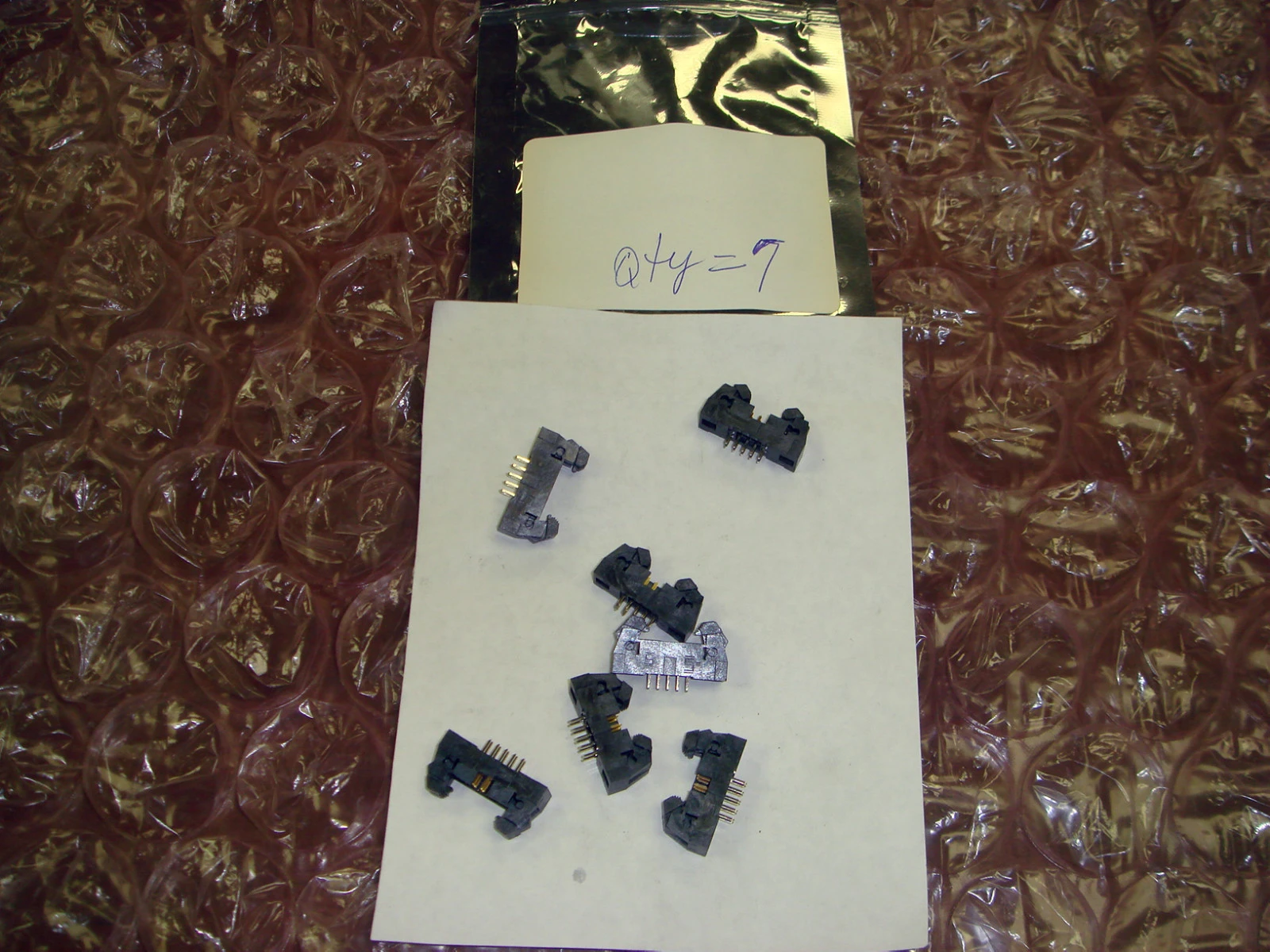 Vertical Shrouded PCB New Connectors with Latch (Qty 7)