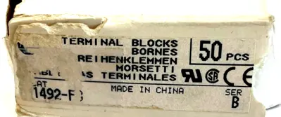 BOX OF 50 ALLEN BRADLEY 1492-F8 TERMINAL BLOCKS SER.B 1492F8 NEW, SURPLUS