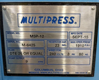 USED 2015 MULTIPRESS MULTIPRESS M5P-12 PRESS