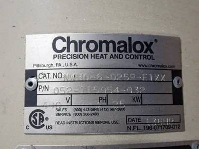 Used CHROMALOX NWH06025PF1XX Heat Treating Units Ohio US | HGR 24 #1144860