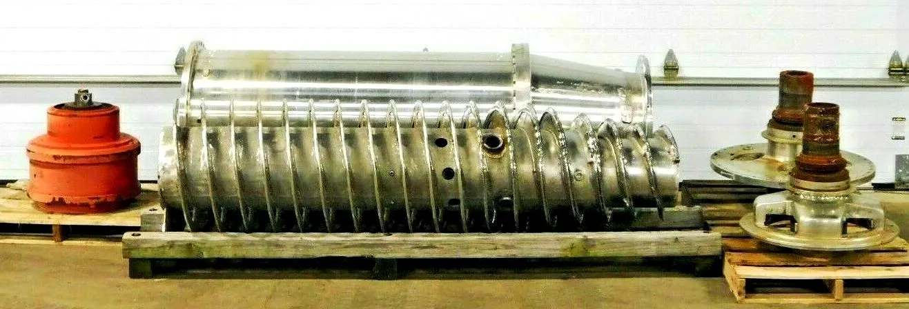 Bird 3900 (24 x 96) decanter centrifuge parts, 316L SS.