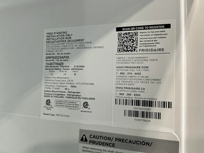 Used FRIGIDAIRE GRFN2023AF00 Refrigerators Michigan US | Miedema Asset Management Group #1321209