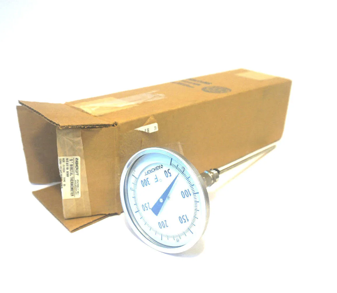 NEW ASHCROFT 50-EI-42E-120 50/300F 5" BIMETAL THERMOMETER 50EI42E120