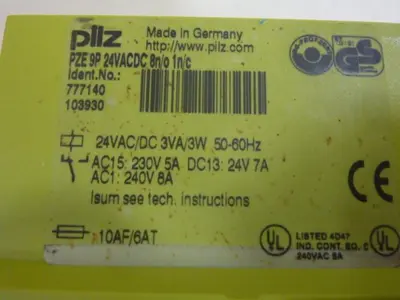 USED PILZ PZE9P24VACDC8N/O1N/C