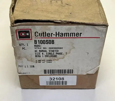 New | in-Stock CUTLER-HAMMER B100S0B Industrial Controls Ohio US | Surplus Asset Holdings #1241599