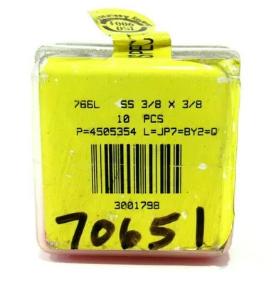 LOT OF 19 NEW HAM-LET 766L SS 3/8 X 3/8 FITTINGS 766LSS38X38
