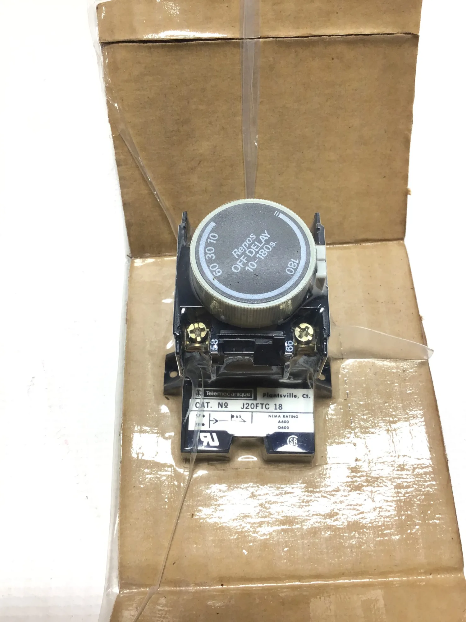 Telemecanique J20FTC 18 Pneumatic Time Delay Module 10-180 Sec 600VAC Max