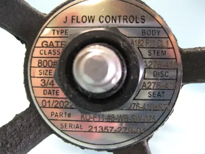 NEW J Flow Controls KO-F11#8-WB-SW-075