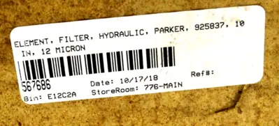 NEW PARKER 925837 HYDRAULIC FILTER MICRON