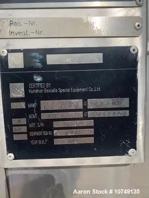 Used 11,360 Gallon Kunshan Bexcelle 316L Stainless Steel Pressure Vessel – Full Vacuum, 45 PSI