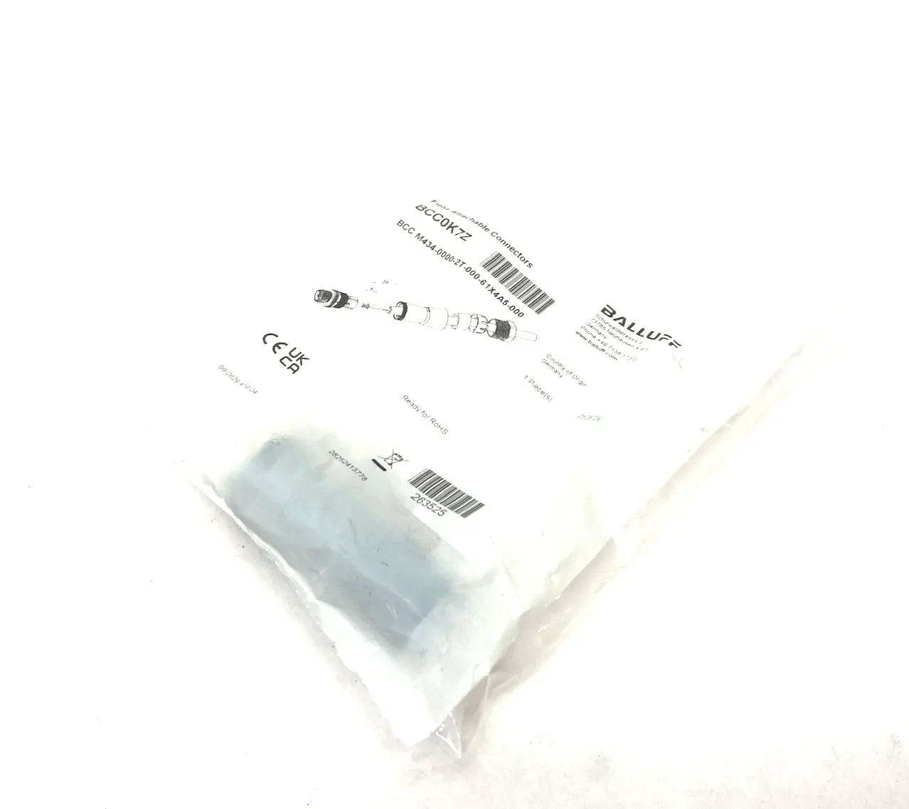 New | in-Stock Balluff Field Attachable Connector T-Coded IP67 4-Pins Electrical Fittings Michigan US | Maverick Industrial Sales #1393346