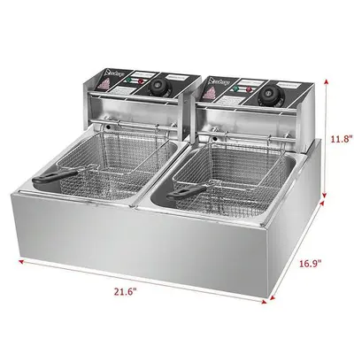 DOUBLE ELECTRIC COUNTER TOP DEEP FRYER