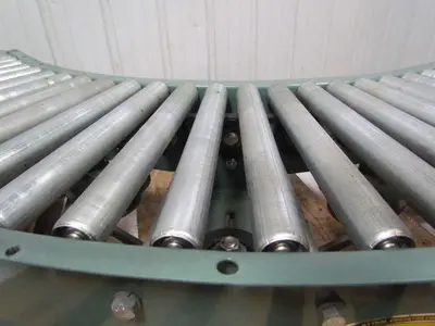 Hytrol 90 degreex15" Power corner slaved 1-3/8"dia rollers 6-1/2" frame