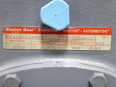 Boston Gear F326-10A-G1 Gear Speed Reducer 1750RPM 2.970 HP 10:1 Ratio Surplus