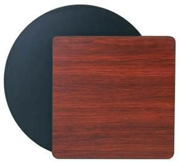 RECTANGULAR TABLE TOP 24" X 42" MAHOGANY WOODGRAIN/BLACK