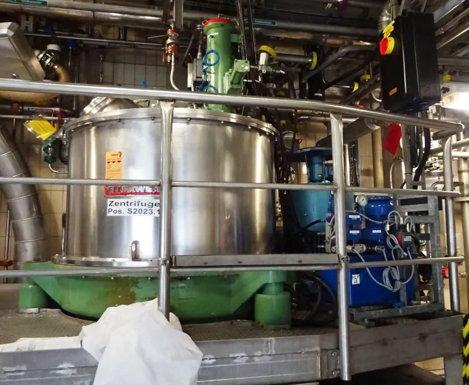 Ellerwerk 736 U-A perforate basket centrifuge, 316SS.