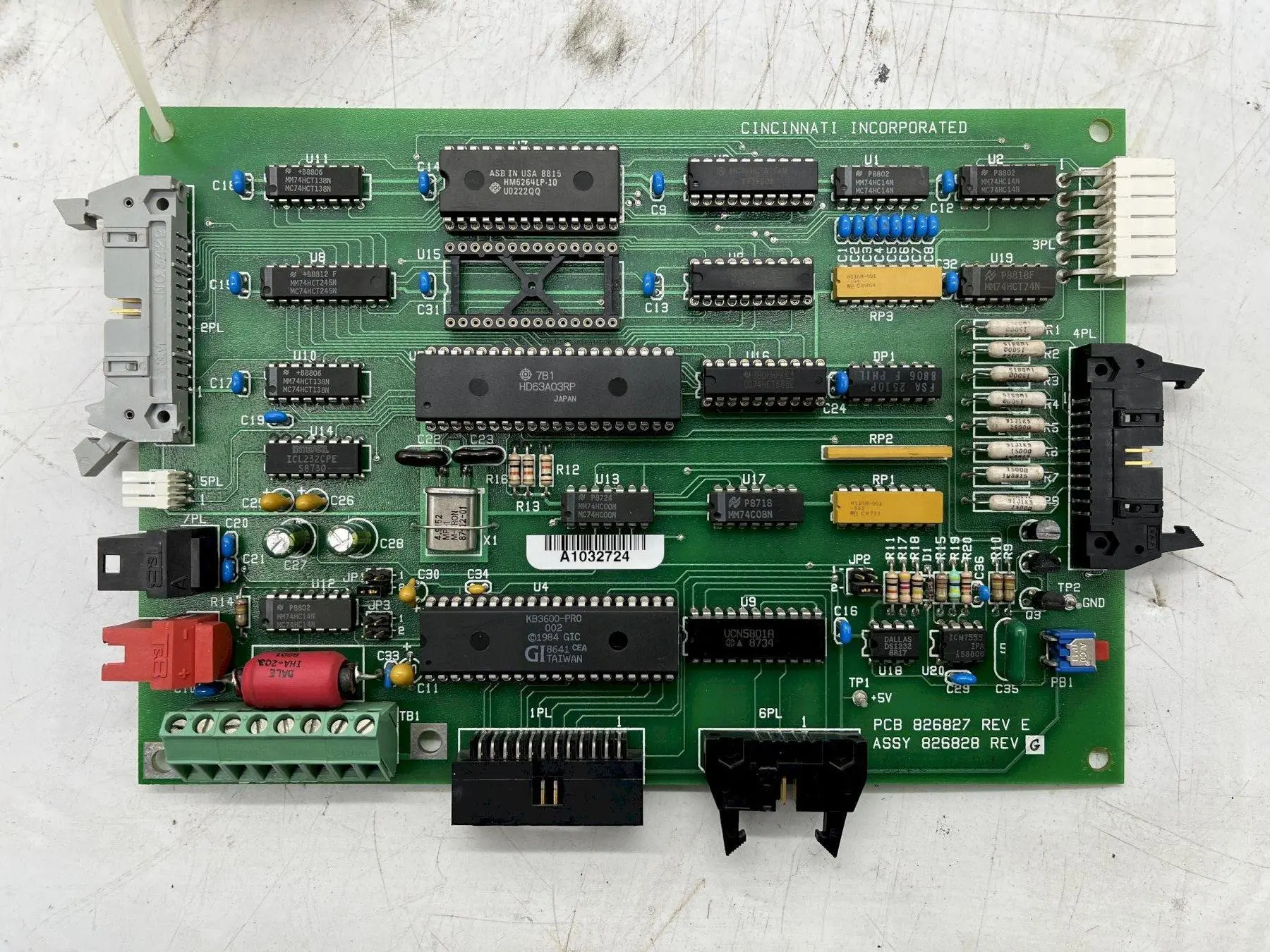 PCB 826827 REV E CINCINNATI INC ASSY 826828 REV G STOCK #16081