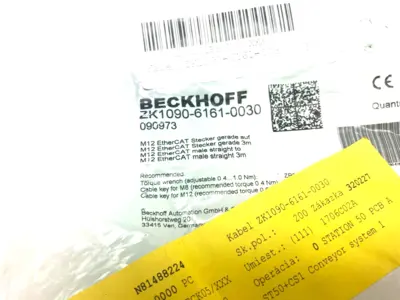 NEW BECKHOFF DOUBLE ENDED ETHERCAT POWER CABLE M12 4-PIN