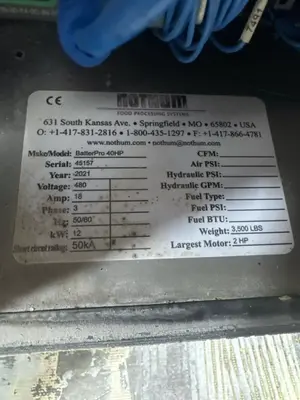 Used 2021 NOTHUM BATTERPRO Batter and Breading Machines Illinois US | M&M Equipment Corp. #1266970