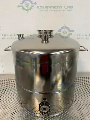 USED ALLOY PRODUCTS 45 LITER STAINLESS STEEL REACTOR 50 PSI W/ BOTTOM DRAIN & VALVES