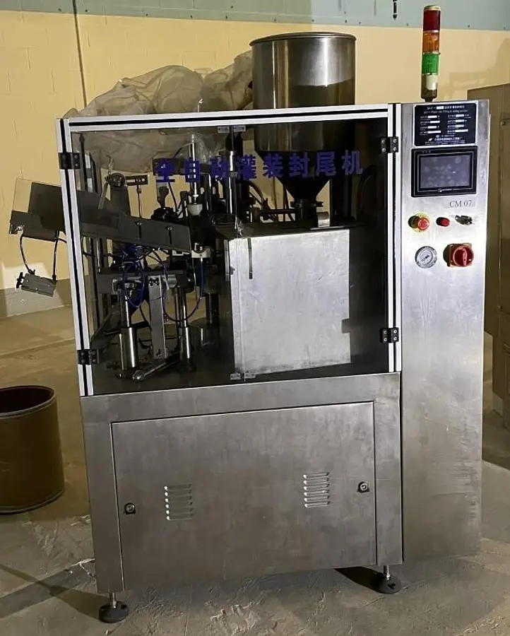 Used Automatic Hot Air Plastic Tube Fill & Seal Machine