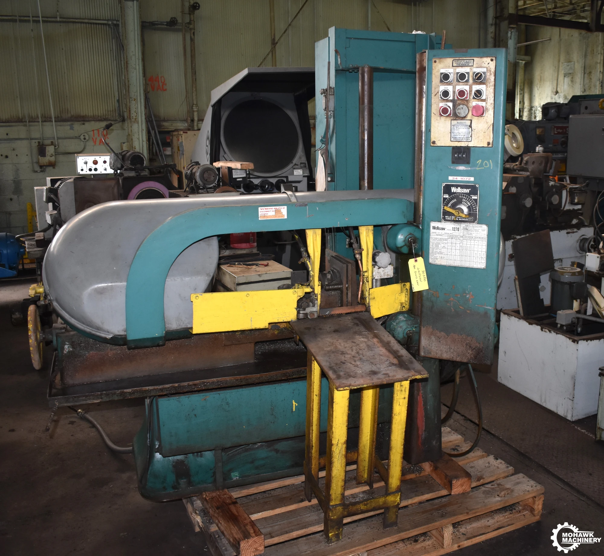 12" x 16" WELLSAW "1270" PRODUCTION HORIZONTAL BAND SAW w/45-DEGREE SWIVEL VISE