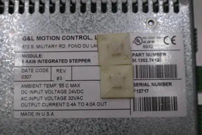 G & L MOTION CONTROL M.1302.7612 5-Axis Integrated Stepper 32Vac STOCK 6021
