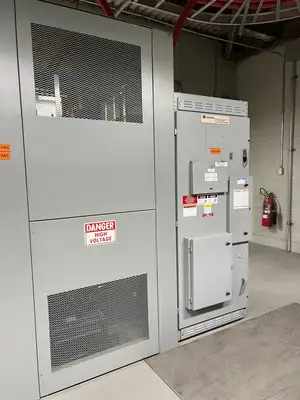 MV Double-Ended Unit Substation - 2 x 2000/3000kVA, 13.8kV Transformers w/ 4160V Ampgard Switchgear
