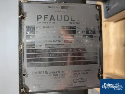 USED Pfaudler 7 Sq Sq Pfaudler Heat Exchanger, C/S, 150/150#