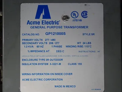 Used ACME ELECTRIC GP121000S Transformers Ohio US | HGR 24 #1134207