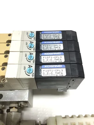 Koganei F10M4AJ – F10T1-CPL3 Solenoid Valve Bank 0.2-0.7MPa (Set of 2)