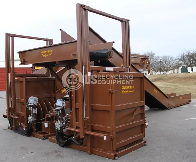Used 2023 GRANVILLE EQUIPMENT SYSTEMS TWO (2) 60" VERTICAL BALERS WITH CONVEYORS & SCALES Balers New Brunswick CA | US Recycling Equipment #474833