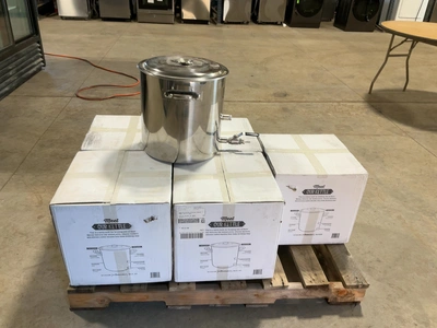 Used LOT OF (6) BREWMASTER 8.5 GALLON STAINLESS STEEL BREW KETTLES Brewing Equipment Michigan US | Miedema Asset Management Group #1580112