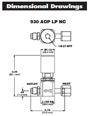 Parker Veriflo 930AOPLPNCSE1111 54015197 Quantum 930 Series Diaphragm Valve [New]