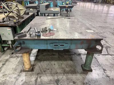 83" X 64" X 32" HEAVY DUTY STEEL LAYOUT TABLE W/ FORKLIFT SLOTS: STOCK #23560